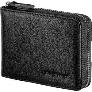 Men's Leather Black Bifold Beautiful Small Wallets Credit Card Zipper Around